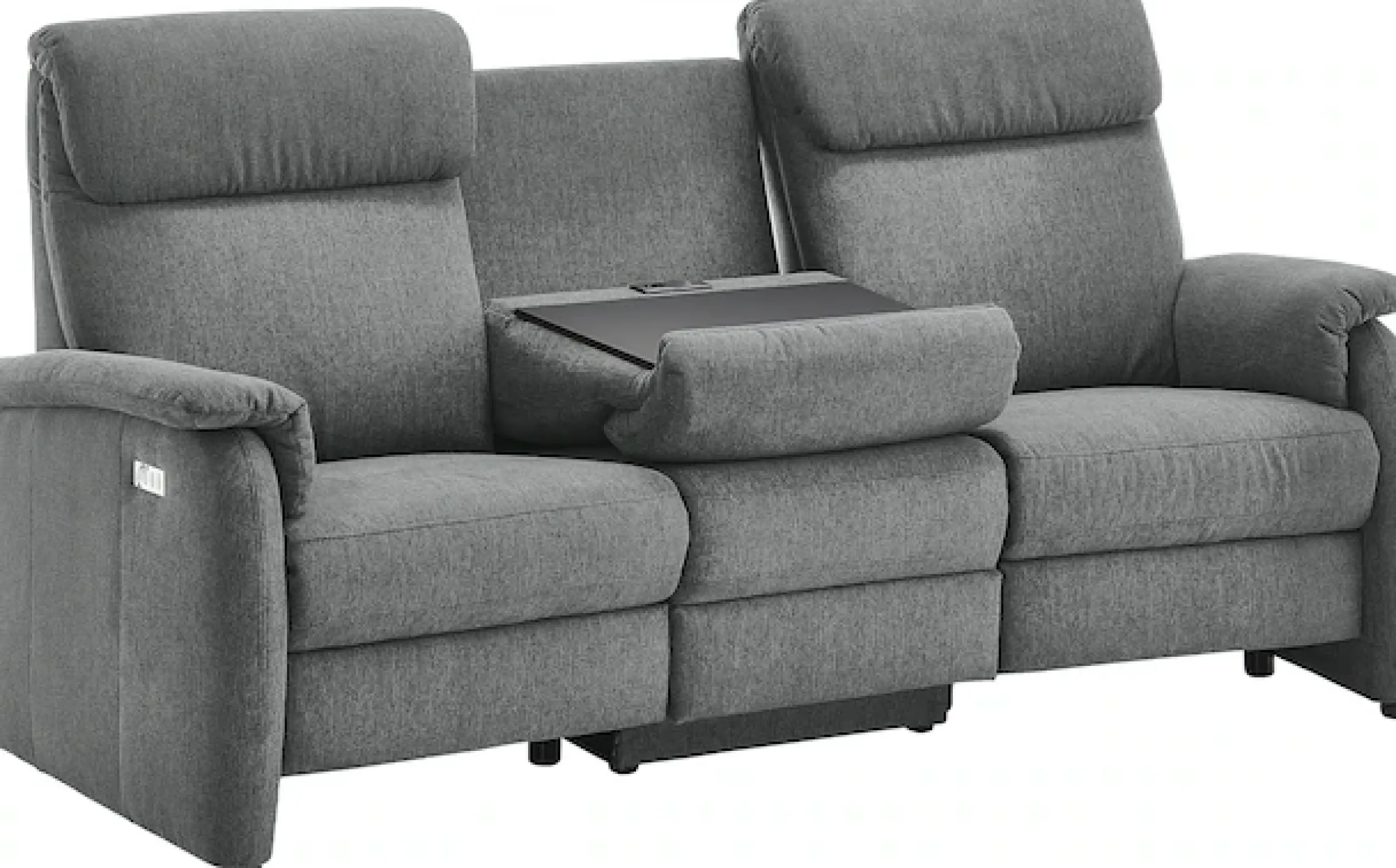 Home affaire Polstergarnitur »Turin, 2,5- & 3-Sitzer mit elektrischer Relaxfunktion« Set, 4 tlg. tlg. inkl. Tisch, USB & Steckdose, Federkern & pflegeleichtem Bezug