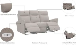 Home affaire Polstergarnitur »FINNARA, 3+2+1, elelektrische Relaxfunktion, USB A/C« Liegefunktion 105°-135°, Federkern,