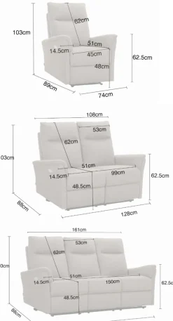 Home affaire Polstergarnitur »FINNARA, 3+2+1, elelektrische Relaxfunktion, USB A/C« Liegefunktion 105°-135°, Federkern,