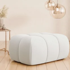 Home affaire Polsterhocker »AURELIAN, passend zum Sessel, Maße B/T/H: 88,5/53/43 cm« mit Wellenunterfederung, in verschiedenen Materialien und Farben