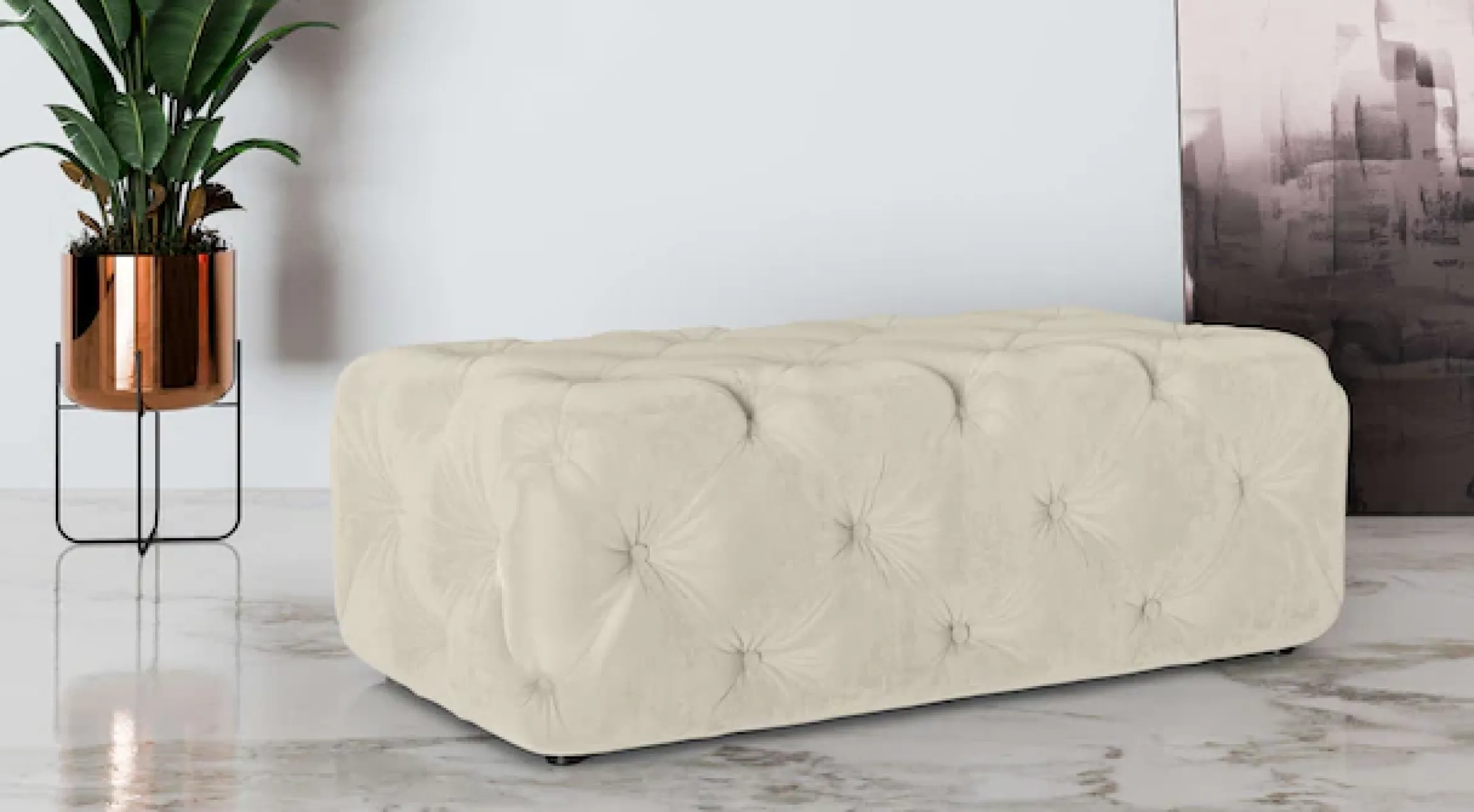 Home affaire Polsterhocker »FOLLINA« Polsterhocker mit klassischer Chesterfield-Knopfheftung