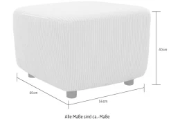 Home affaire Polsterhocker »HETTY,passender Hocker zum Drehsessel HETTY,56 x 60 x 40 cm,« 1 Stk. tlg. mit schrägem Sitz