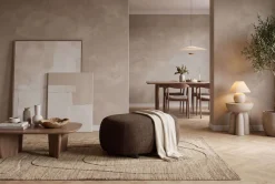 Home affaire Polsterhocker »OSTRUP, Naturtöne, Boucle oder Chenille« 90x64 cm, organische Form mit sanften Rundungen