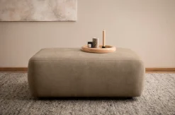 Home affaire Polsterhocker »Torge, Hocker in Cord, Samtvelours oder Struktur« passend zur Serie Torge, rechteckig, bequemer Sitzkomfort