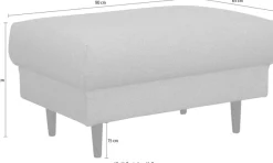 Home affaire Polsterhocker »VEYRAS Sitzhocker, Maße B/T/H: 90/65/46 cm« mit Wellenunterfederung, passend zur Serie Veyras