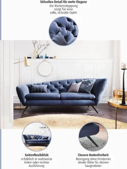 Home affaire Recamiere »Beatrice, bequem und zeitlos elegant, Breite 223cm,« Recamiere links oder rechts, passend zur