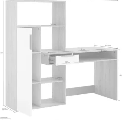 Home affaire Regal-Schreibtisch »Function Plus, Standregal, Aktenregal, Stauraumregal, Multifunktional,« mit 1 Schublade, 1 Tür, Regal und Fächern
