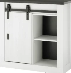 Home affaire Regal »SHERWOOD« modernes Holz Dekor, mit Scheunentorbeschlag aus Metall, Breite 93 cm