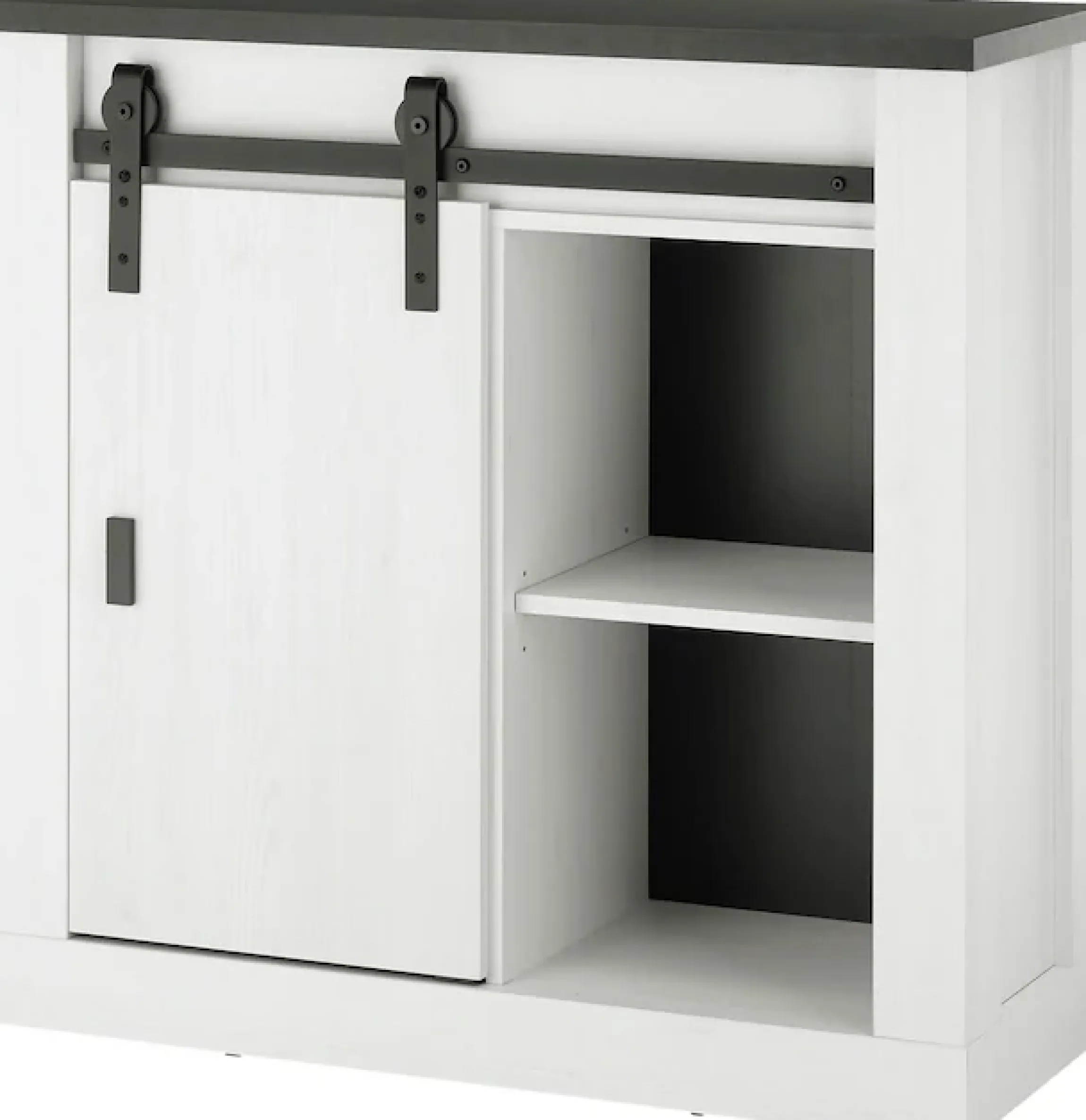 Home affaire Regal »SHERWOOD« modernes Holz Dekor, mit Scheunentorbeschlag aus Metall, Breite 93 cm