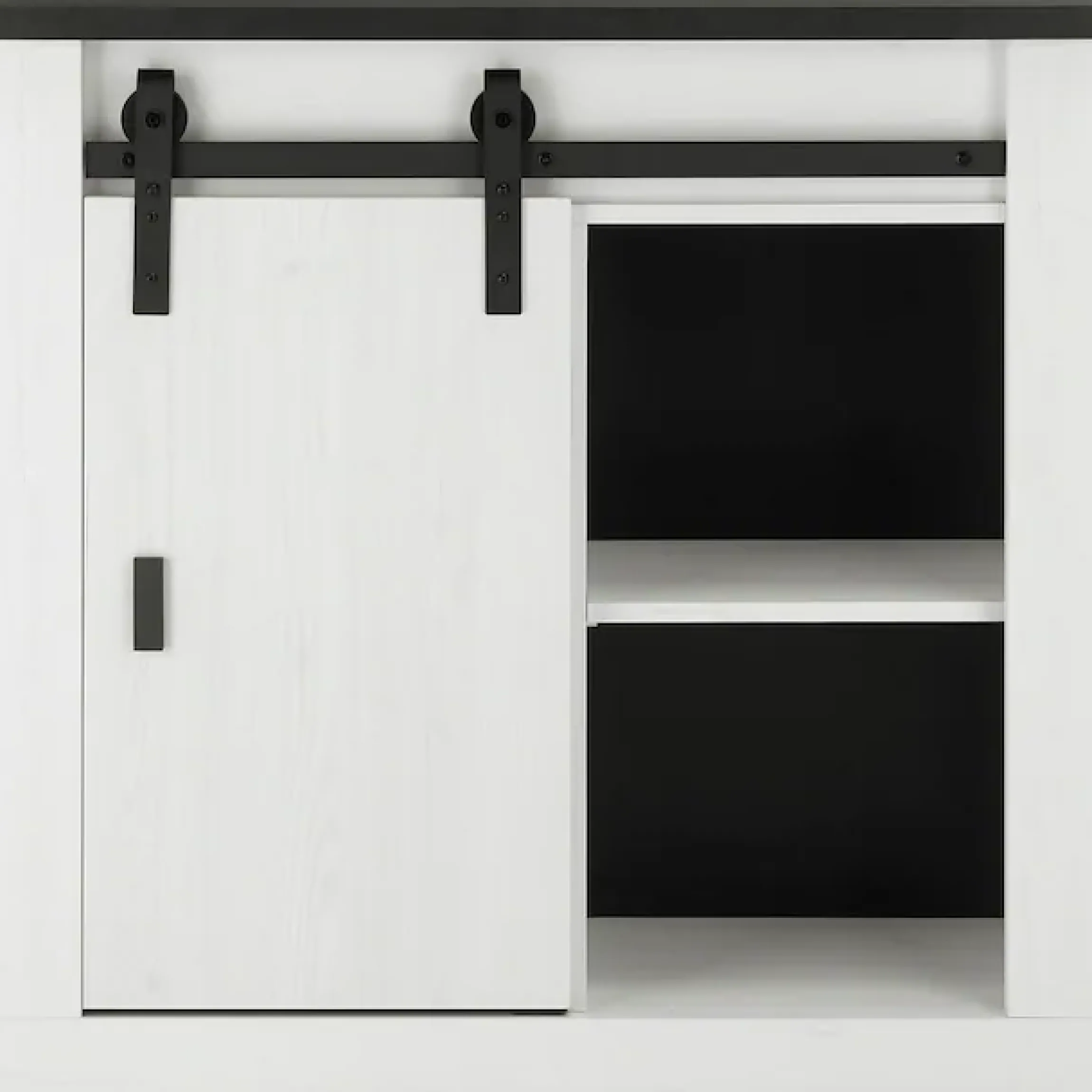 Home affaire Regal »SHERWOOD« modernes Holz Dekor, mit Scheunentorbeschlag aus Metall, Breite 93 cm