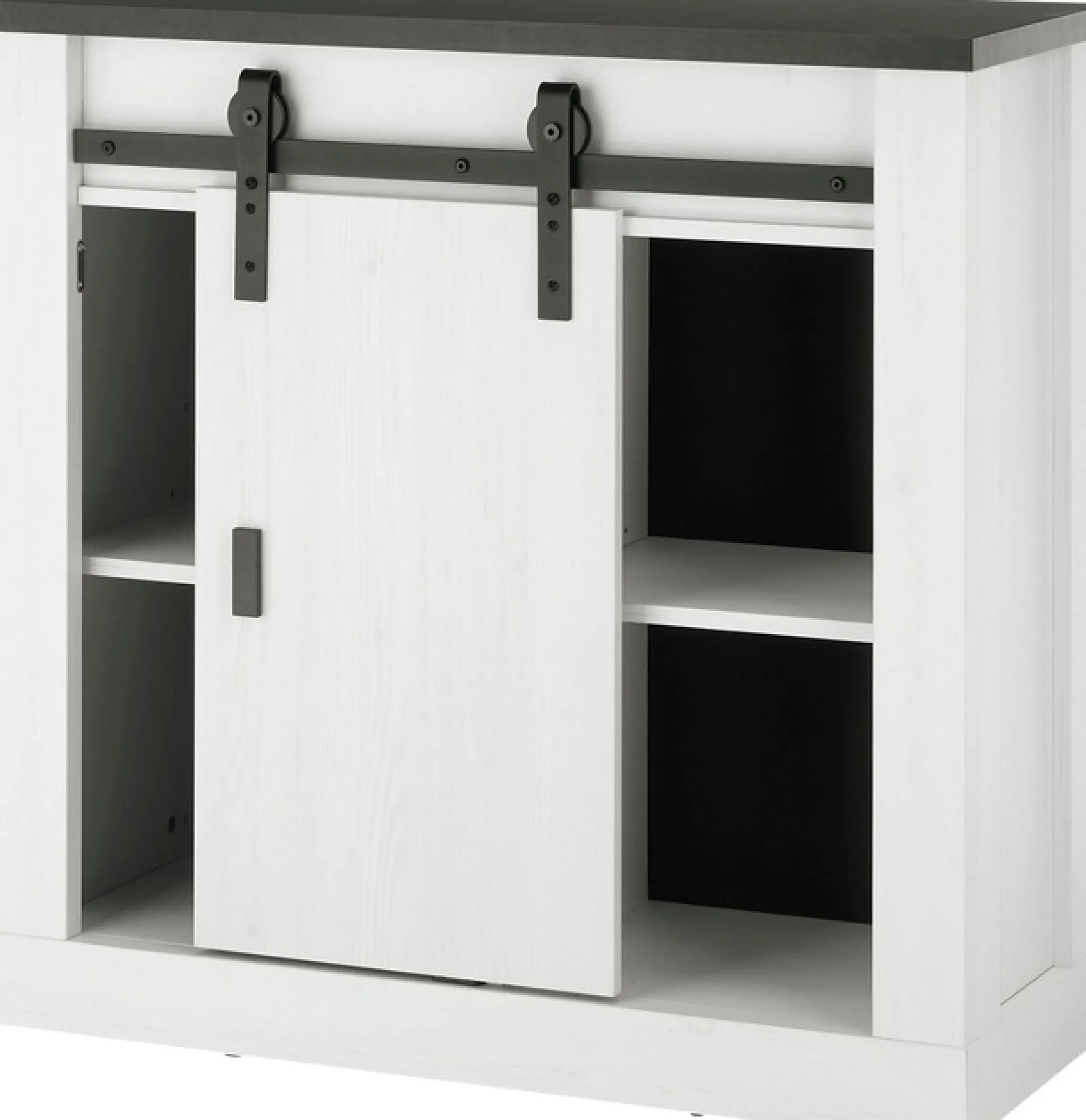 Home affaire Regal »SHERWOOD« modernes Holz Dekor, mit Scheunentorbeschlag aus Metall, Breite 93 cm