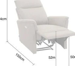 Home affaire Relaxsessel »FINNARA, Relaxsessel, TV-Sessel, elelektrische Relaxfunktion, USB A/C« Liegefunktion 105°-135°, Federkern,