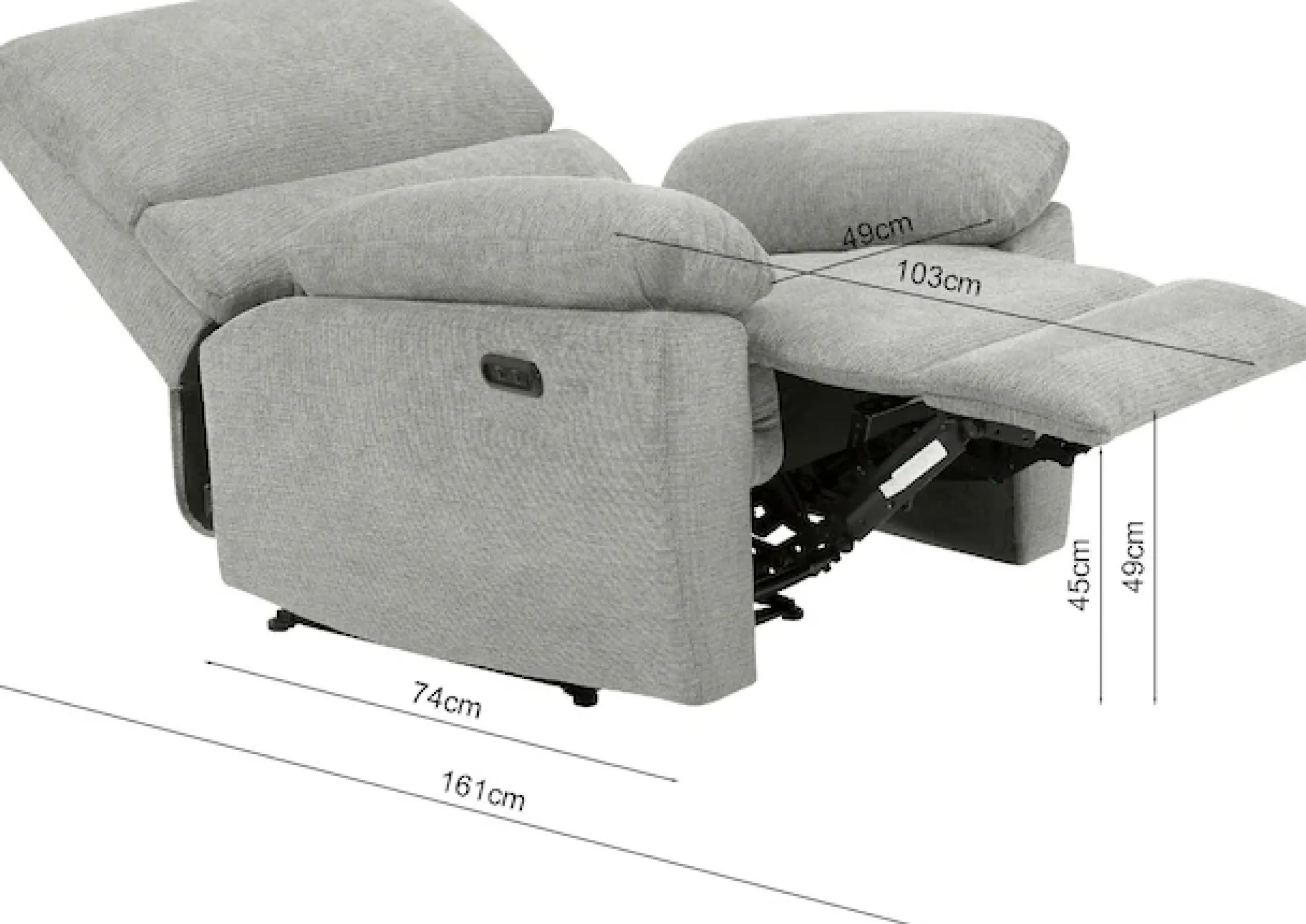 Home affaire Relaxsessel »LANNOY, TV-Sessel, elektr. o. manuelle Relaxfunktion, USB A/C,« Sessel mit Liegefunktion 105°-150°, Federkernpolsterung