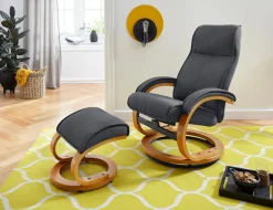 Home affaire Relaxsessel »Lille, TV-Sessel, Sessel mit Hocker, Wohnzimmer,« Schlaffunktion, Luxus-Microfaser Bezug und Holzgestell, Sitzhöhe 46 cm