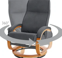 Home affaire Relaxsessel »Lille, TV-Sessel, Sessel mit Hocker, Wohnzimmer,« Schlaffunktion, Luxus-Microfaser Bezug und Holzgestell, Sitzhöhe 46 cm