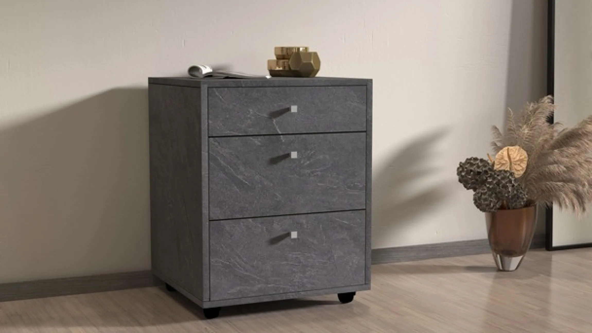 Home affaire Rollcontainer »ESSE« 1 Stk. tlg. mit 3 Schubladen, Schreibtischcontainer, Höhe 61 cm