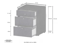 Home affaire Rollcontainer »ESSE« 1 Stk. tlg. mit 3 Schubladen, Schreibtischcontainer, Höhe 61 cm