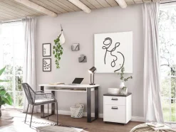 Home affaire Rollcontainer »SHERWOOD« mit Apothekergriffen aus Metall, Breite 47 cm, Soft-Close-Funktion