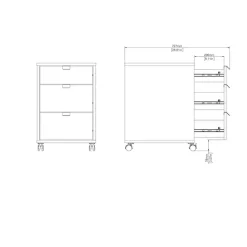 Home affaire Rollcontainer »Sign Rollwagen Rollschrankverschiebarer Transportbehälter,« Zweifarbiges Design, 3 Schubladen, verschiebbar, Höhe 60 cm