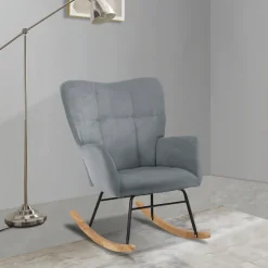 Home affaire Schaukelsessel »Anika, Ohrensessel Wohnzimmer mit Funktion,« 1 Stk. tlg. Sitz und Rücken gepolstert, Beine aus Metall und Holz, Sitzhöhe 48 cm
