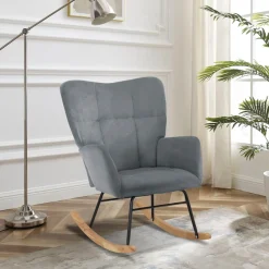 Home affaire Schaukelsessel »Anika, Ohrensessel Wohnzimmer mit Funktion,« 1 Stk. tlg. Sitz und Rücken gepolstert, Beine aus Metall und Holz, Sitzhöhe 48 cm