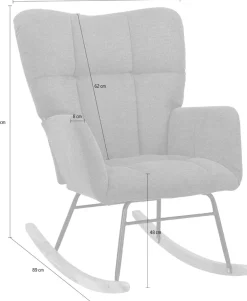 Home affaire Schaukelsessel »Anika, Ohrensessel Wohnzimmer mit Funktion,« 1 Stk. tlg. Sitz und Rücken gepolstert, Beine aus Metall und Holz, Sitzhöhe 48 cm