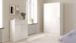 Home affaire Schiebetürenschrank »Naia - moderner & langlebiger Kleiderschrank im Scandi Stil« Vielseitige Innenaufteilung, großzügiges Stauraumkonzept, 3 Schubladen