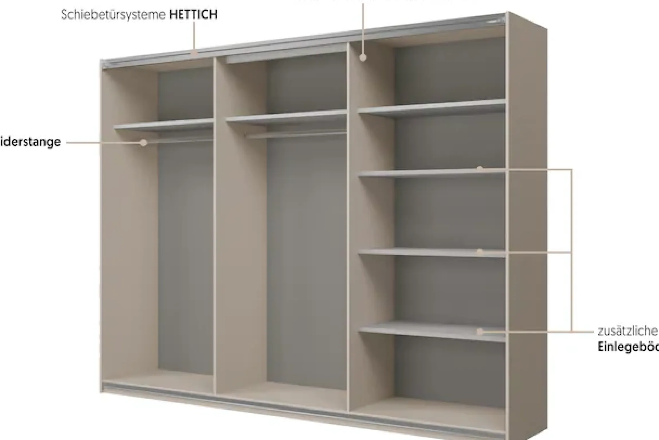 Home affaire Schiebetürenschrank »Cube Garderobenschrank incl.kompletter Innenausstattung« Moderner Kleiderschrank, Schiebetürenschrank, Garderobe