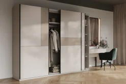 Home affaire Schiebetürenschrank »Cube Garderobenschrank incl.kompletter Innenausstattung« Moderner Kleiderschrank, Schiebetürenschrank, Garderobe
