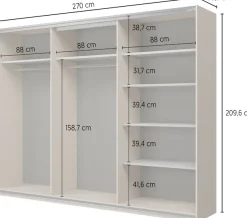 Home affaire Schiebetürenschrank »Cube Garderobenschrank incl.kompletter Innenausstattung« Moderner Kleiderschrank, Schiebetürenschrank, Garderobe