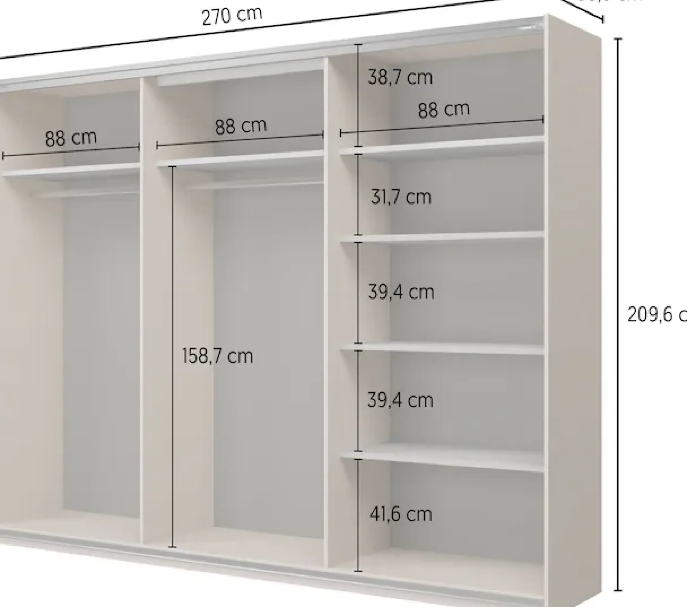 Home affaire Schiebetürenschrank »Cube Garderobenschrank incl.kompletter Innenausstattung« Moderner Kleiderschrank, Schiebetürenschrank, Garderobe