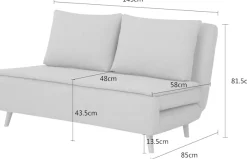 Home affaire Schlafsofa »AINSLEY 140 cm -2-Sitzer, verstellbare Rückenlehne« wandelbar zum Gästebett, Relaxsofa, Webstoff u. Cord-Bezug