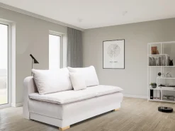 Home affaire Schlafsofa »Bea, B: 218 cm, Liegel. 158x198 cm« Schlaffunktion, Bettkasten & 1 Zierkissen, Dauerschlafsofa Boxspring