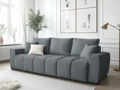 Home affaire Schlafsofa »Bello, B: 239 cm, Liegefl. 142x194 cm« Schlaffunktion, Bettkasten & 2 Zierkissen, Federkern