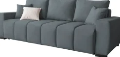 Home affaire Schlafsofa »Bello, B: 239 cm, Liegefl. 142x194 cm« Schlaffunktion, Bettkasten & 2 Zierkissen, Federkern