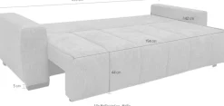 Home affaire Schlafsofa »Bello, B: 239 cm, Liegefl. 142x194 cm« Schlaffunktion, Bettkasten & 2 Zierkissen, Federkern