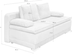 Home affaire Schlafsofa »Ben, B: 200 cm, Liegefl. 158x198 cm« Schlaffunktion & Bettkasten, Dauerschlafsofa mit Boxspring