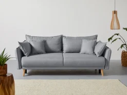 Home affaire Schlafsofa »Granbo, B: 228 cm, Liegel. 145x192 cm« Schlaffunktion, Bettkasten, Taschen & 4 Zierkissen, Federkern
