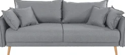 Home affaire Schlafsofa »Granbo, B: 228 cm, Liegel. 145x192 cm« Schlaffunktion, Bettkasten, Taschen & 4 Zierkissen, Federkern