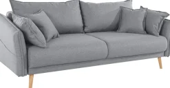 Home affaire Schlafsofa »Granbo, B: 228 cm, Liegel. 145x192 cm« Schlaffunktion, Bettkasten, Taschen & 4 Zierkissen, Federkern