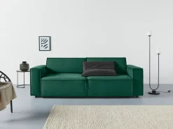 Home affaire Schlafsofa »Marva, B: 245 cm, Liegel. 152x190 cm« Schlaffunktion, Bettkasten & 1 Zierkissen, Federkern