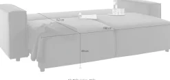 Home affaire Schlafsofa »Marva, B: 245 cm, Liegel. 152x190 cm« Schlaffunktion, Bettkasten & 1 Zierkissen, Federkern