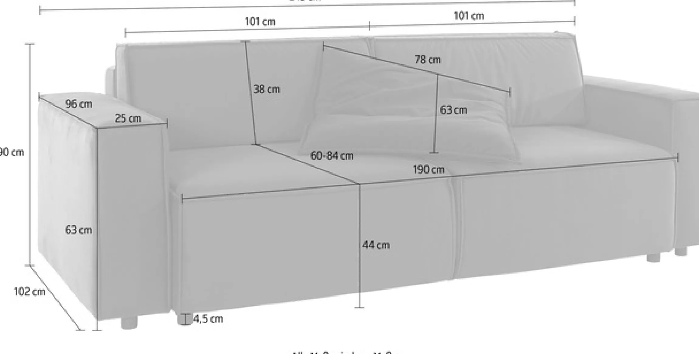 Home affaire Schlafsofa »Marva, B: 245 cm, Liegel. 152x190 cm« Schlaffunktion, Bettkasten & 1 Zierkissen, Federkern