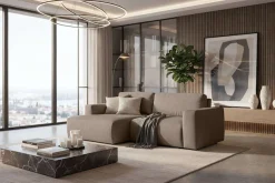 Home affaire Schlafsofa »Noord Schlafecksofa, Breite 250 cm« Cord, Struktur, Webstoff, mit Wellenunterfederung, Massivholzrahmen