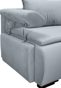 Home affaire Schlafsofa »Romeo, B: 224 cm, Liegefl. 152x200 cm« Schlaffunktion, Bettkasten, Armteilverstellung & Zierkissen, Boxspring