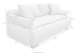 Home affaire Schlafsofa »Romeo, B: 224 cm, Liegefl. 152x200 cm« Schlaffunktion, Bettkasten, Armteilverstellung & Zierkissen, Boxspring