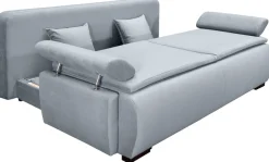 Home affaire Schlafsofa »Romeo, B: 224 cm, Liegefl. 152x200 cm« Schlaffunktion, Bettkasten, Armteilverstellung & Zierkissen, Boxspring