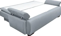 Home affaire Schlafsofa »Romeo, B: 224 cm, Liegefl. 152x200 cm« Schlaffunktion, Bettkasten, Armteilverstellung & Zierkissen, Boxspring