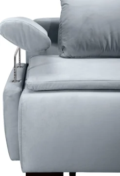 Home affaire Schlafsofa »Romeo, B: 224 cm, Liegefl. 152x200 cm« Schlaffunktion, Bettkasten, Armteilverstellung & Zierkissen, Boxspring