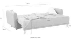 Home affaire Schlafsofa »Scandic, B: 219 cm, Liegel. 137x195 cm« Schlaffunktion, Bettkasten & 2 Zierkissen, Federkern